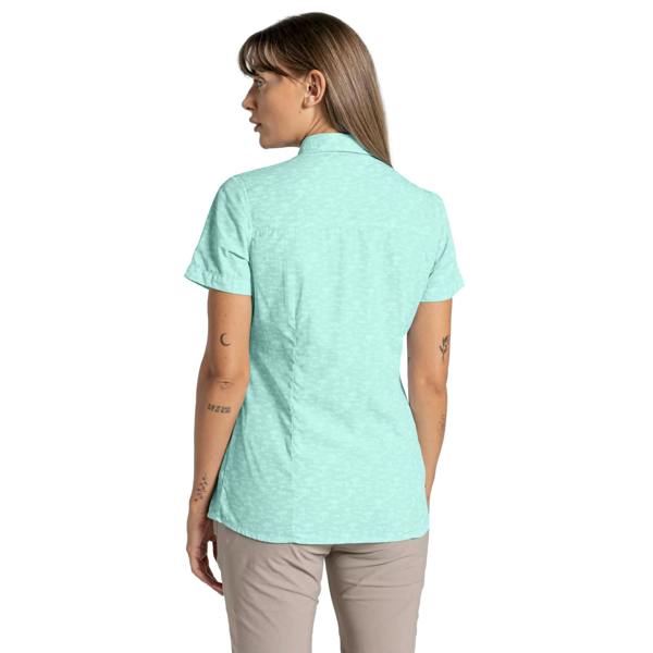 Craghoppers Womens/Ladies Nosilife Tillia Printed Short-Sleeved Shirt - Poolside Green - 