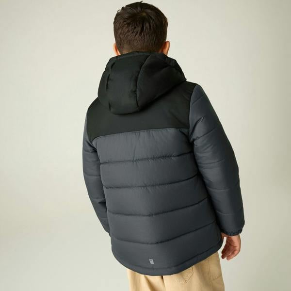 Regatta Childrens/Kids Lofthouse Padded Jacket - Black/Seal Grey - 