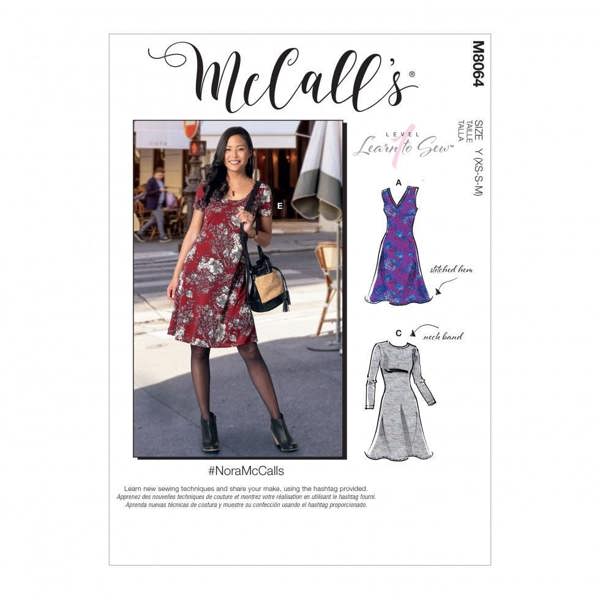 McCalls 8064 Paper Sewing Pattern – Women's Dress, Beginner, Easy