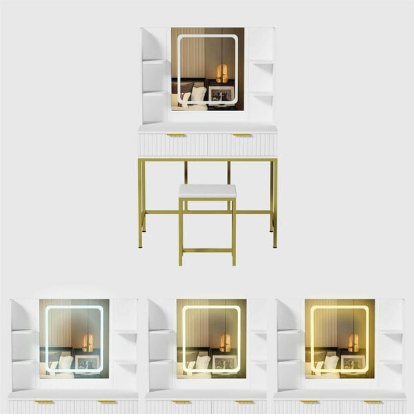Kosy Koala Dressing Table with LED Mirror Makeup Desk Vanity Table Stool Set
