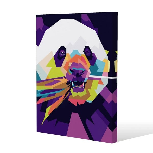 Benjamin Tate Design Colorful pop art of Panda Slim Style Canvas Print  60x80cm , 15mm Slim Real wood.