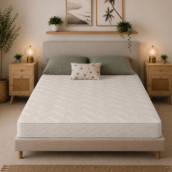 Starlight Beds Quilted Brick Hybrid Mattress - 18cm Deep, Soft Firmness