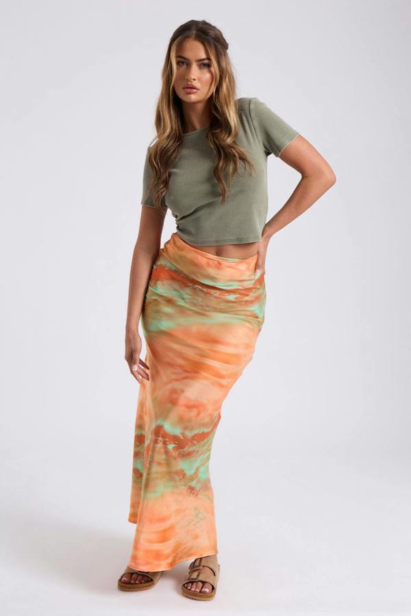 Urban Bliss Tie Dye Bias Cut Maxi Skirt