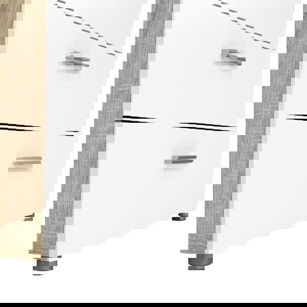 Furniture To Go Pepe Chest of 4 Drawers in Oak with White High Gloss