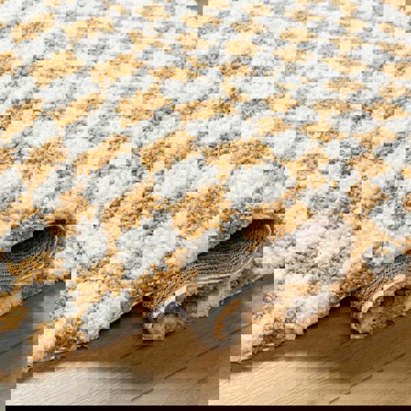 Livabliss Birmingham-Modern Black Grey Brown Checkered Soft Plush Pile Rug