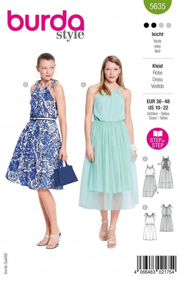 Burda Sewing Pattern 5635 Dresses For Women, 10 to 22 - Easy