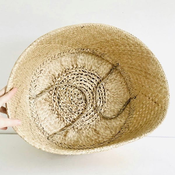 Dusky Pink two-tone Seagrass Basket - Extra Large - Bellybambino