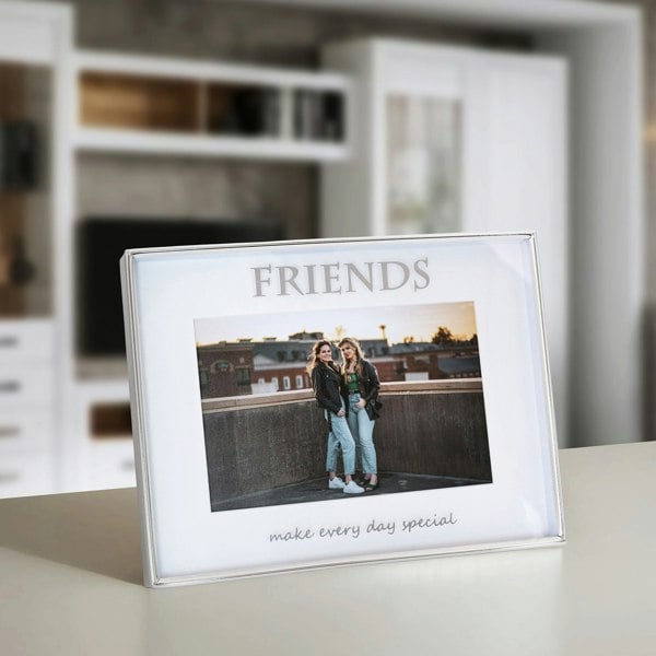 Contemporary Silver Plated Friends 4x6 Picture Frame for Wall or Table Image 7