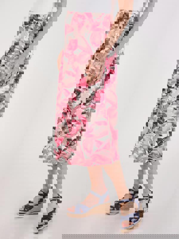 TIGI Summer Scattered Leaf Print Skirt- Short