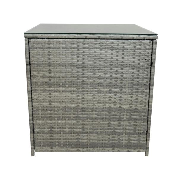 Jardi 11 Seater Rattan Furniture Set With Firepit – Grey