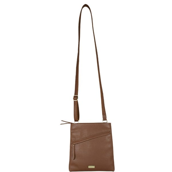 Assots London 'FLORENCE' Tan Pebble Grain Leather Crossbody Sling Bag