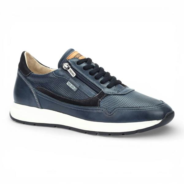 Pikolinos Getafe - Men's Blue Leather Easy Wear Sneakers
