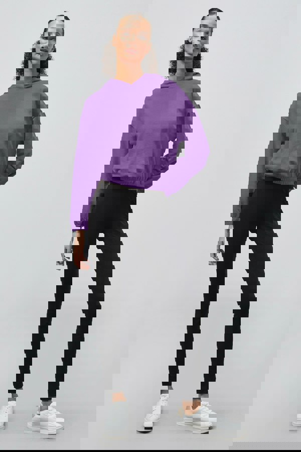 ENORSIA Jersey Hoodie With Elastic Waistband