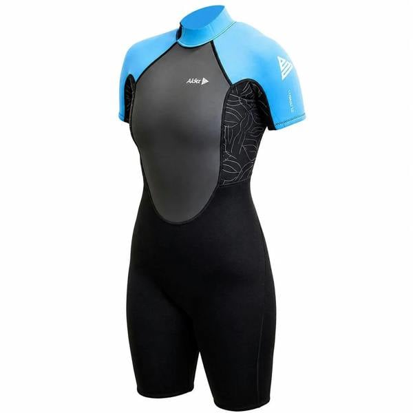 Alder Impact Women's 3/2mm Back Zip Blue Short Wetsuit