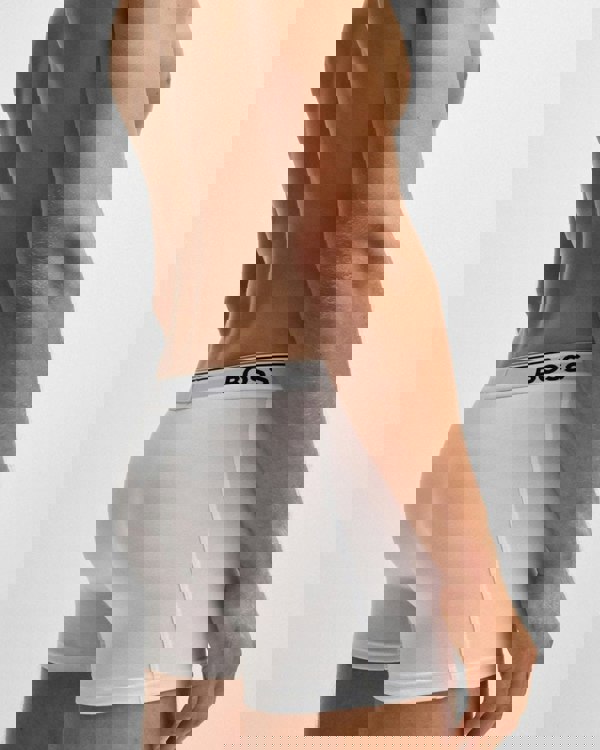 BOSS Orange Power Three Pack Mens Stretch Cotton Boxer Briefs With Logos NOS - White 100