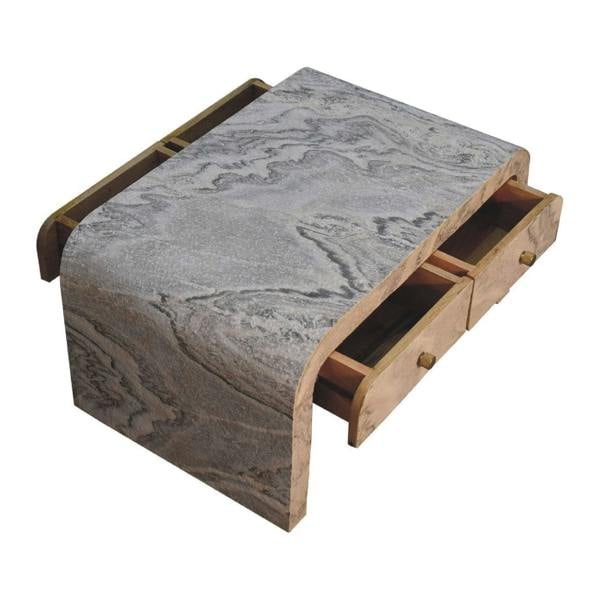 Wyld Haus Eguisheim Marble Effect Coffee Table 2 Drawer