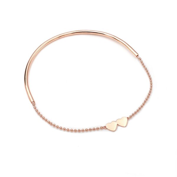 Say It With Detachable Double Heart Choker Necklace - Rose Gold