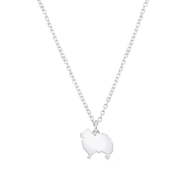 Mylee London Pomeranian Silhouette Silver Necklace - Personalised