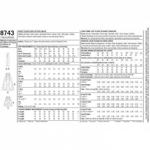 Simplicity Sewing Pattern 8743, Skirts for Women, H5 (6-8-10-12-14) - Intermediate