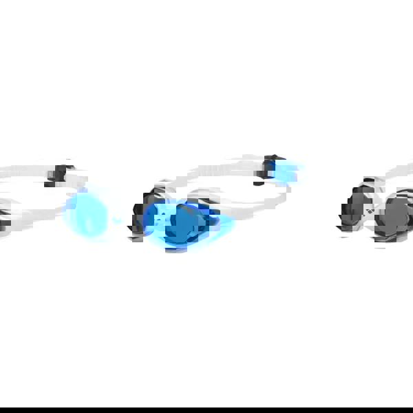 Arena Spider Adult Swim Goggles with practical single strap in white and blue