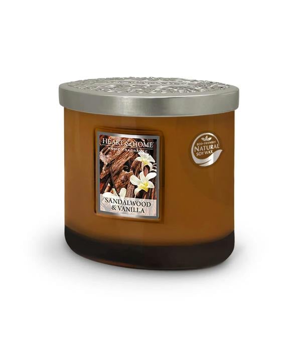 Heart & Home Sandalwood & Vanilla 2 Wick Ellipse Candle