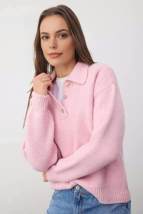 WOVCOR Basic Loose Fit Special Yarn Knit Sweater