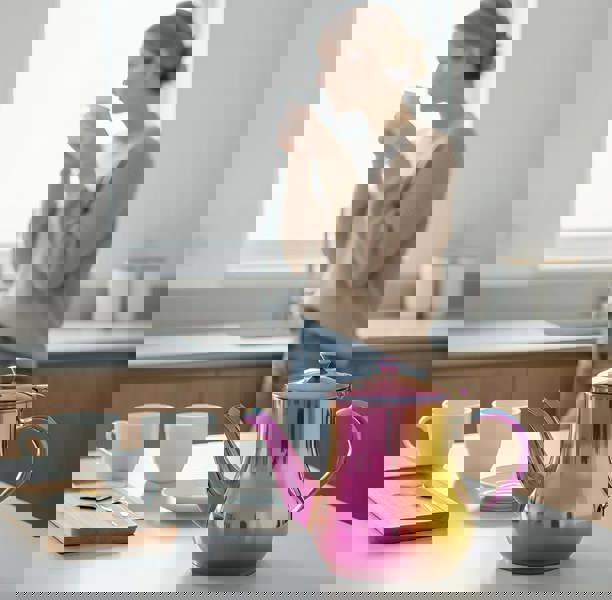 Anygleam Teapot Pink Rainbow Stainless Steel with Filter for Coffee, Tea, Oil and Liquid Seasonings Container Kettle