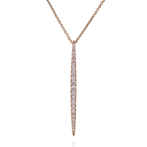 namana Rose Gold Plated Long Bar Pendant Necklace for Women