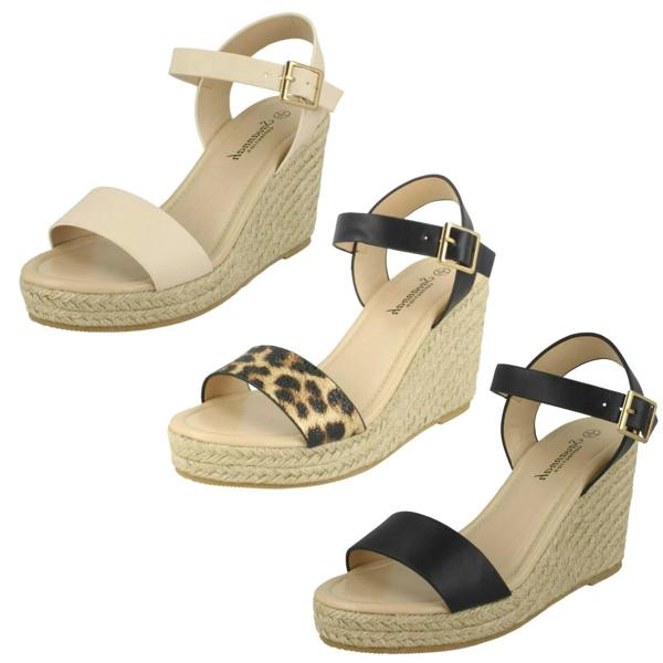 Savannah Ladies Savannah High Rope Wedge Sandals F10888