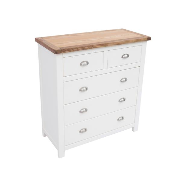 Cabinet Bits Lovere 5 Drawer Chest of Drawers Chrome Cup Handle