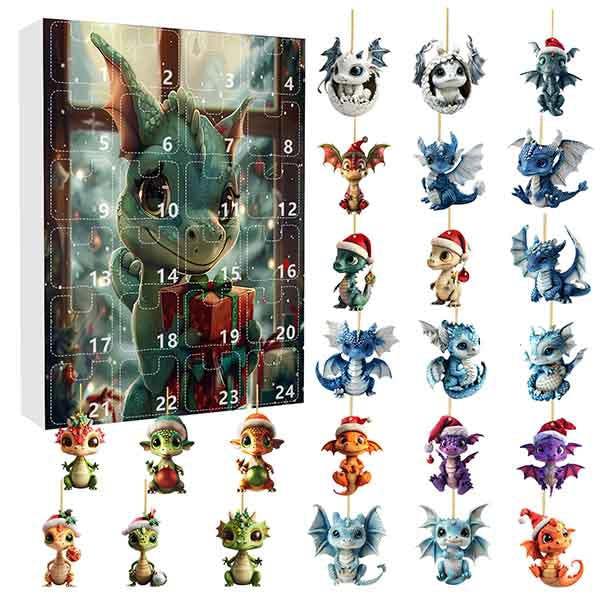 Leaper Christmas Calendar Blind Box Acrylic Cartoon Dragon Ornament