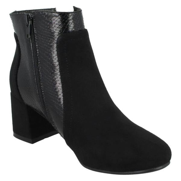 Spot On Ladies Spot On Chunky Heel Ankle Boots F51138