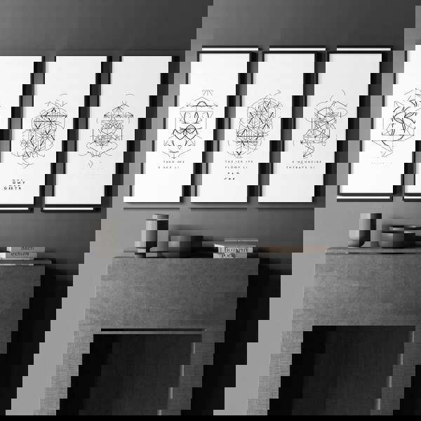 Canvas Pictures For Living Room | Set of 3 Sacred Geometry Wall art Prints