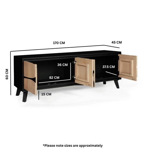 IH Design Dusk Mango Wood Low Board Sideboard Tv Stand