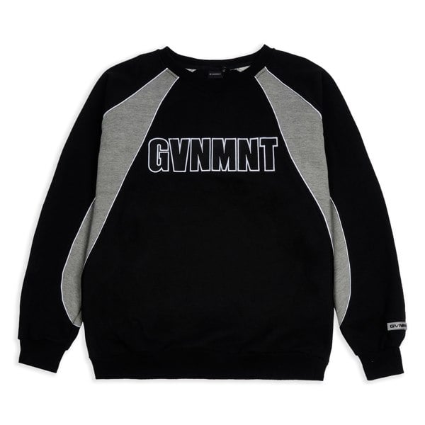 GVNMNT Clothing Co Origins Varsity VNeck  - Black / Heather Grey