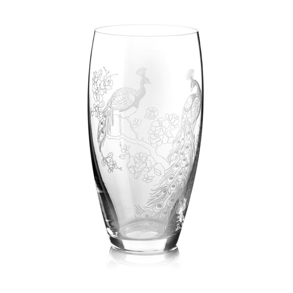 Peacock Crystal Vase - 26cm