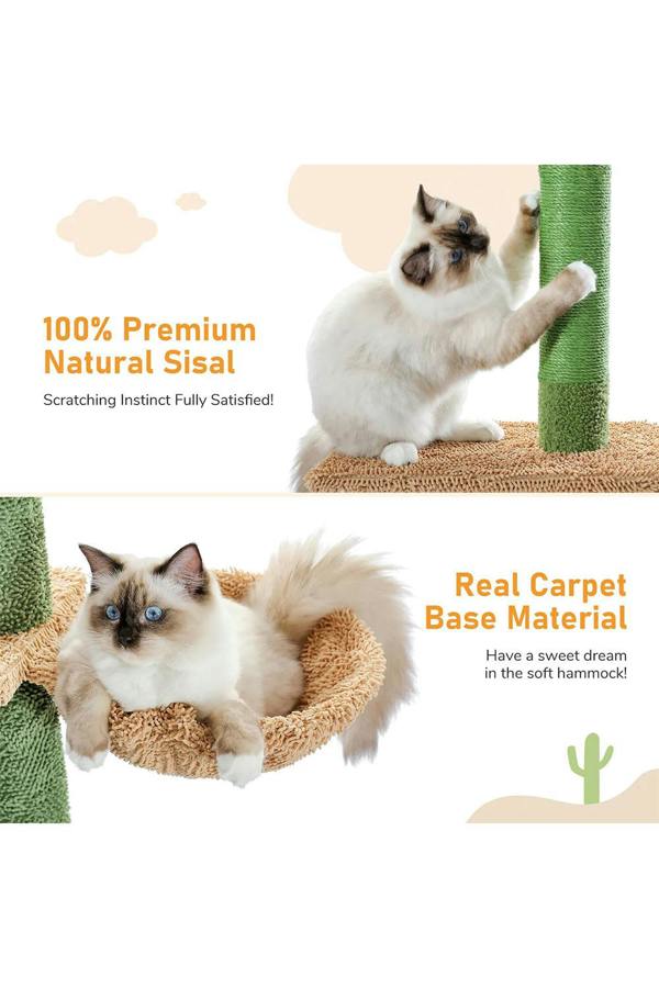 Living and Home Cactus Scratching Post Cat Tree