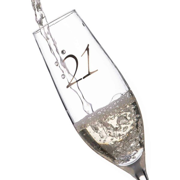 Diamante 21st Birthday Champagne Flute Adorned with Crystals by Swarovski®