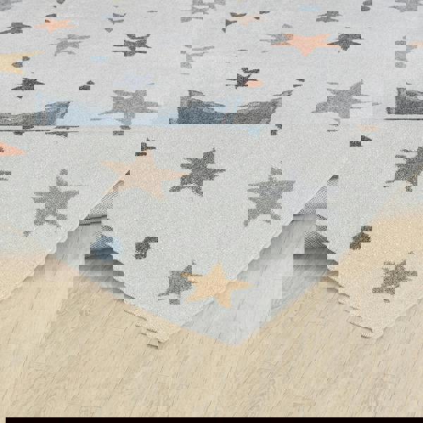 Livabliss Lillian-Kids Beige Blue Orange Green Washable Rug for Children's Rooms