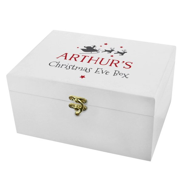 Personalised Memento Company Personalised Christmas Eve White Wooden Box