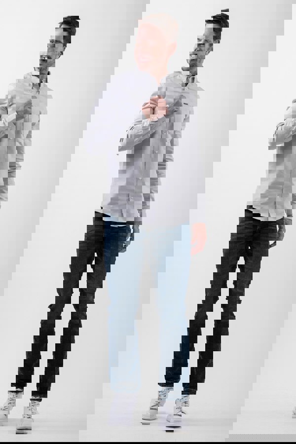 ENORSIA Mens Button Down Collar Long Sleeve Shirt