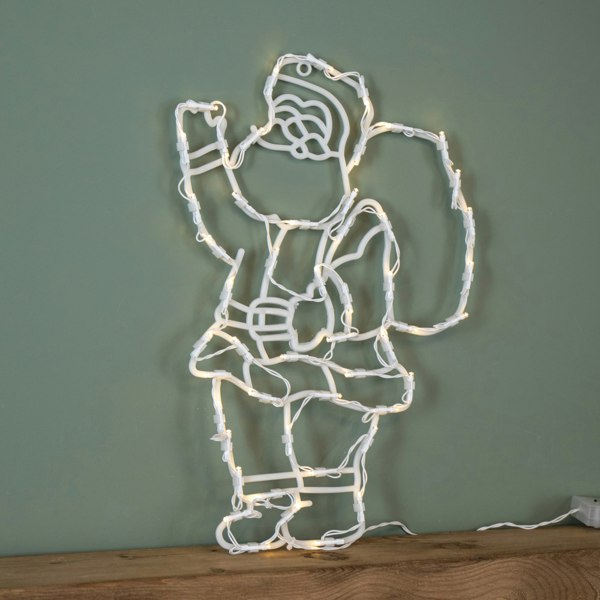 Samuel Alexander 44cm Battery Powered Light up Hanging Christmas Santa with Warm White Multi-Action LEDs