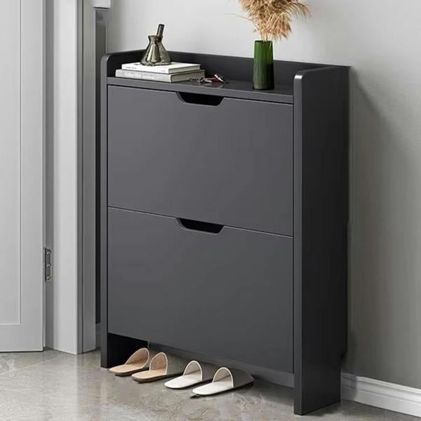 Havendro 2 Drawer Wooden Shoe Cabinet Freestanding Shoe Storage Rack Organiser