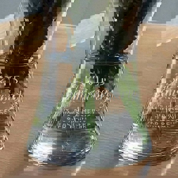 Personalised Memento Company Personalised 'Gold Anniversary' Glass Vase