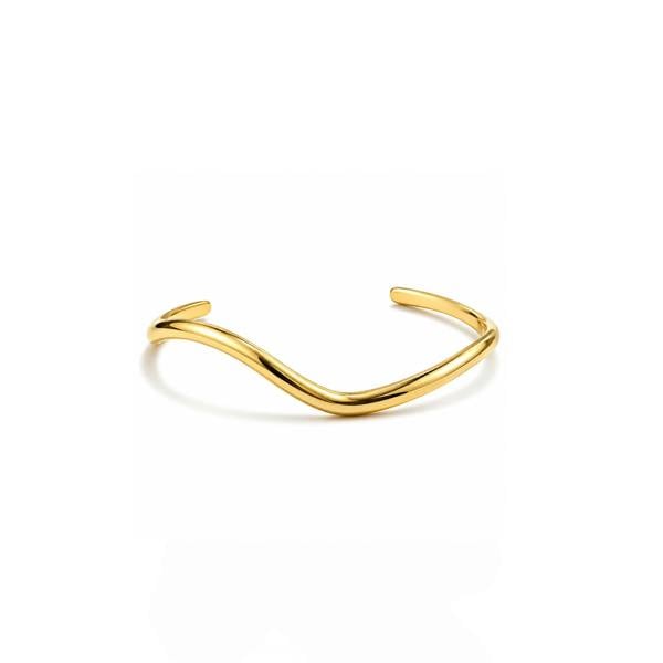 Gold bracelet on a white background
