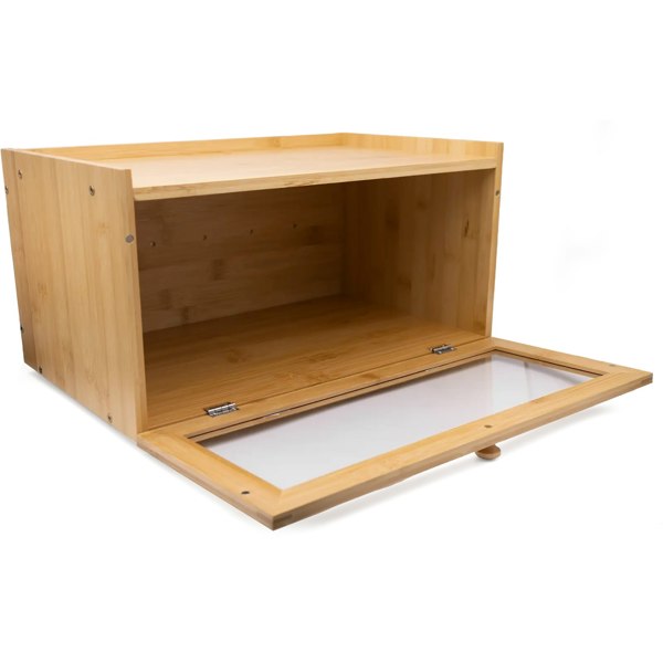 Maison des Cadeaux Rectangular Bamboo Single-Layer Bread Bin