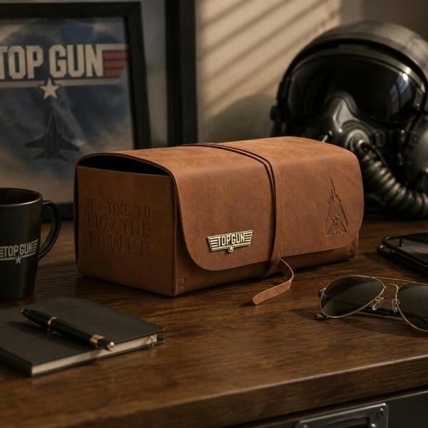 Widdop & Co Top Gun PU Leather Wash Bag Tan