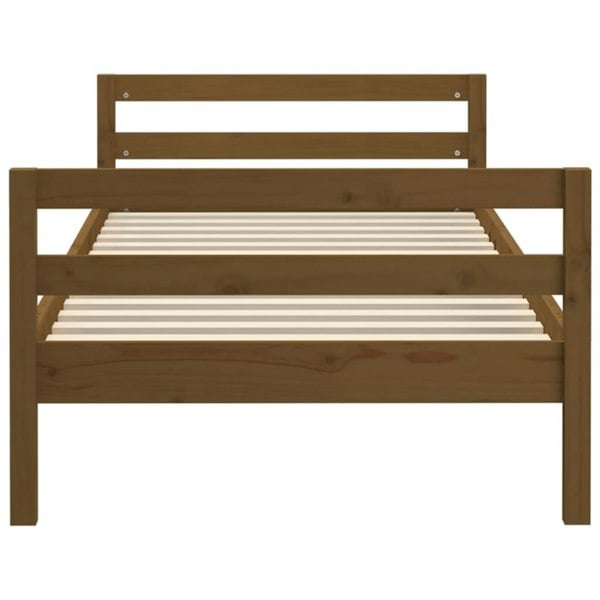 Berkfield Bed Frame Honey Brown 75x190 cm 2FT6 Small Single Solid Wood Pine