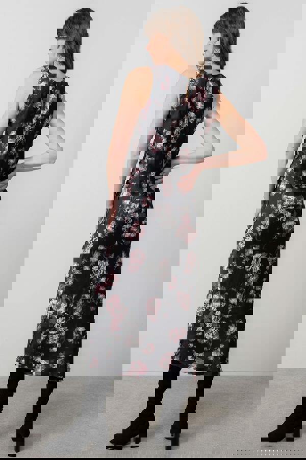 Lily & Me Florence Sleeveless Satin Midi Dress Black