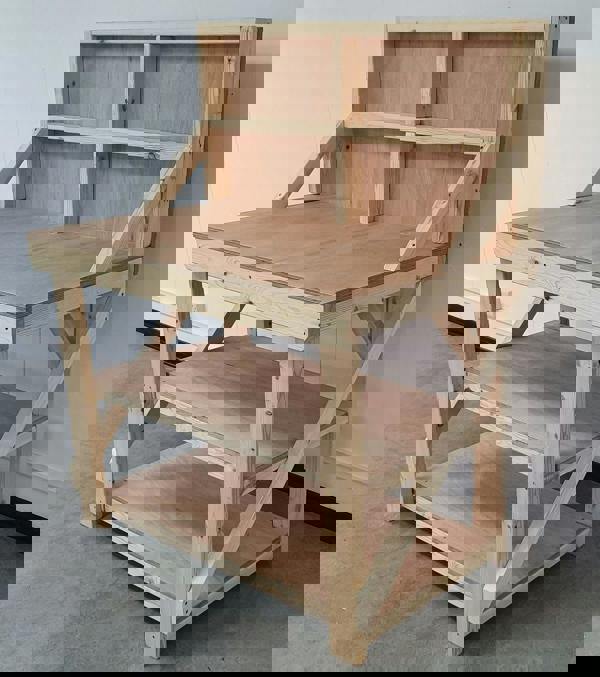 Arbor Garden Solutions Wooden Workbench 18mm Eucalyptus Hardwood Top With Back Panel And Double Shelf